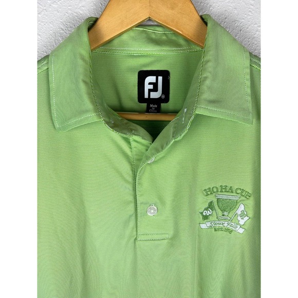 FootJoy Men's Medium Green HOHA CUP SIOUX FALLS Logo Short Sleeve Polo Shirt - Picture 3 of 9